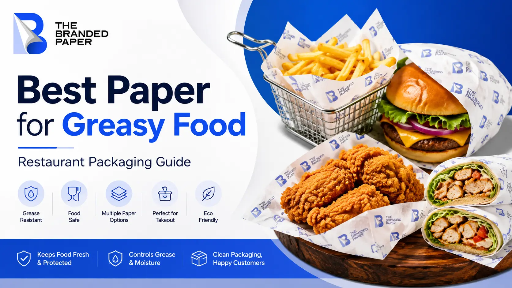 Best paper for greasy food including greaseproof, parchment, wax, and deli paper for restaurant packaging.