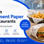 Custom parchment paper for restaurants used for branded burger and sandwich food packaging