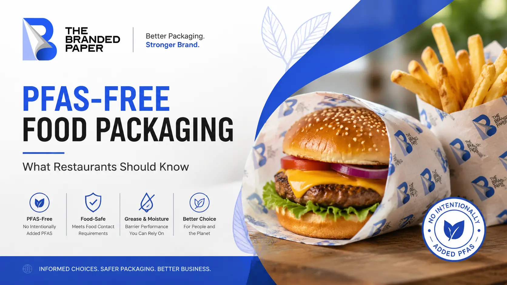 PFAS-free food packaging paper for restaurants and food businesses