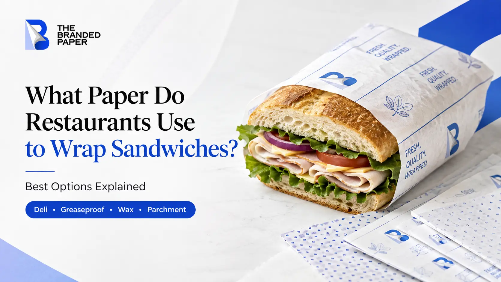 aper for Wrapping Sandwiches with deli, greaseproof, wax, and parchment paper options