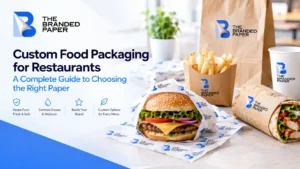 Custom Food Packaging for Restaurants with branded paper wrapping options