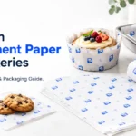 Custom parchment paper for bakeries used for baking, branded packaging, and food presentation