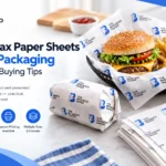 Custom wax paper sheets used for branded food wrapping and basket liners