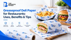 Greaseproof deli paper used to wrap restaurant sandwiches and line food baskets
