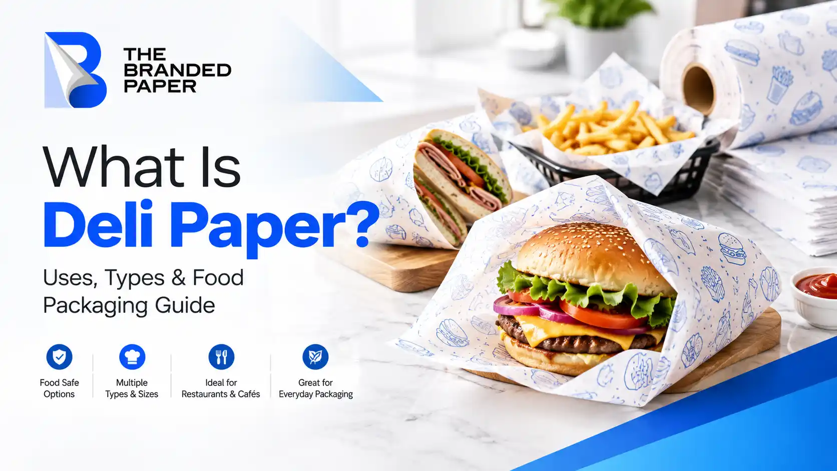 What is deli paper used for in food packaging for restaurants and cafés